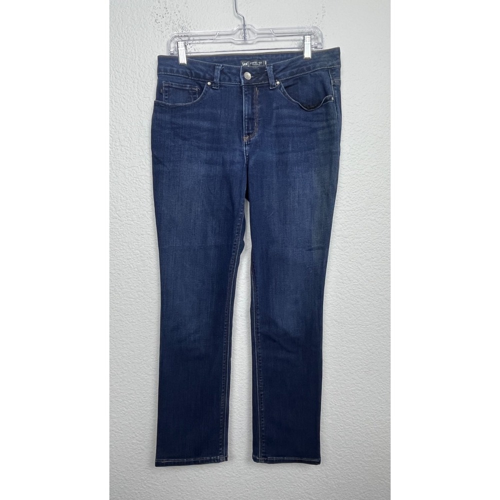 Lee‎ Perfect Fit Jeans Women 10 Short Blue Denim Cotton Dark Wash Straight Leg